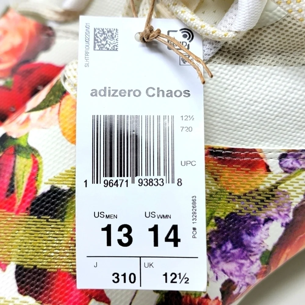 Adidas Adizero Chaos Football Cleats Off White/Gold/Floral Unisex Men 13/Wmns 14